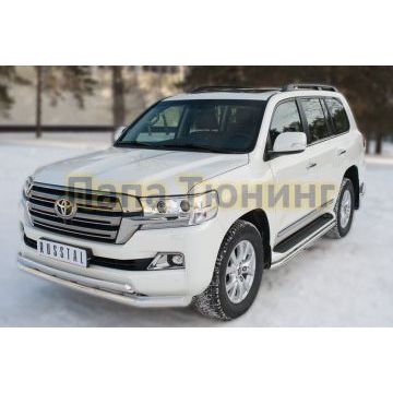 Защита передняя двойная 76-75xd42 РусСталь для Toyota Land Cruiser 200 2015-