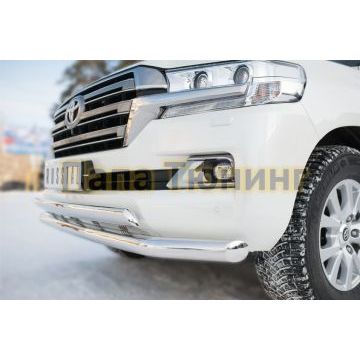 Защита передняя двойная 76-75xd42 РусСталь для Toyota Land Cruiser 200 2015-