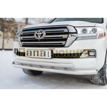 Защита передняя двойная 76-75xd42 РусСталь для Toyota Land Cruiser 200 2015-