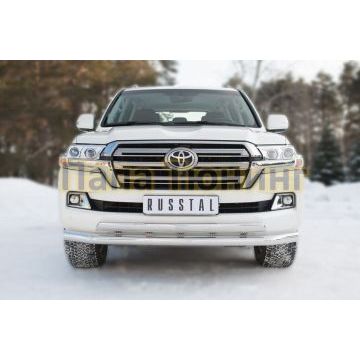 Защита передняя двойная 76-75xd42 РусСталь для Toyota Land Cruiser 200 2015-