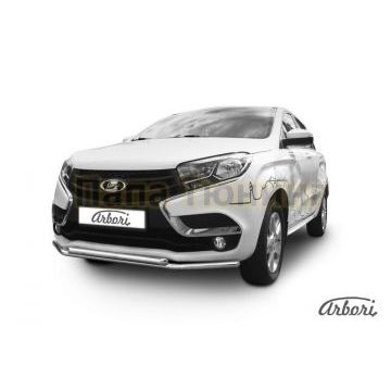 Защита передняя двойная 42-42 мм Slitkoff для Lada X-RAY 2016-