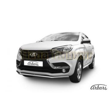 Защита переднего бампера 42 мм Slitkoff для Lada X-RAY 2016-