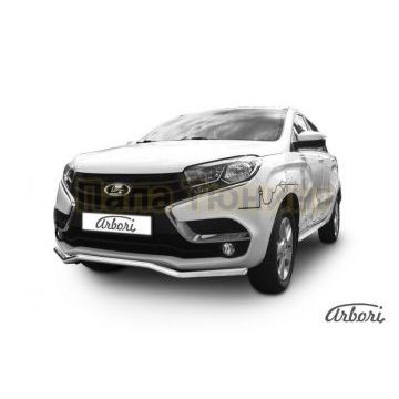 Защита передняя волна 42 мм Slitkoff для Lada X-RAY 2016-