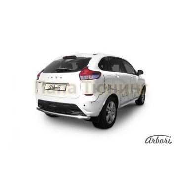 Защита заднего бампера 57 мм Slitkoff для Lada X-RAY 2016-