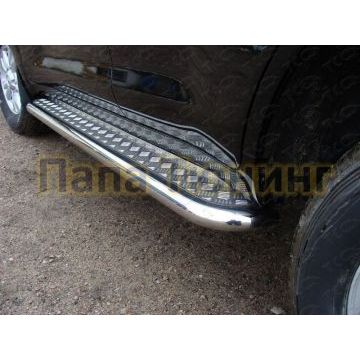 Пороги с площадкой алюминиевый лист 60 мм ТСС для Toyota Land Cruiser 200 2007-2015 Пороги с площадкой алюминиевый лист 60 мм ТСС для Toyota Land Cruiser 200 2007-2015
