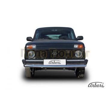 Защита переднего бампера 57 мм Slitkoff для Нива ВАЗ 21213 1976- Защита переднего бампера 57 мм Slitkoff для Нива ВАЗ 21213 1976-