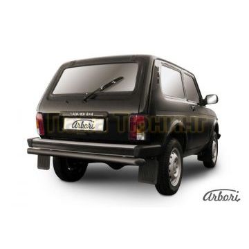 Защита заднего бампера чёрная сталь 57 мм Slitkoff для Нива ВАЗ 2121 1976- Защита заднего бампера чёрная сталь 57 мм Slitkoff для Нива ВАЗ 2121 1976-