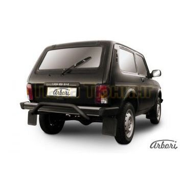 Защита заднего бампера чёрная сталь скоба 57 мм Slitkoff для Нива ВАЗ 2121 1976- Защита заднего бампера чёрная сталь скоба 57 мм Slitkoff для Нива ВАЗ 2121 1976-