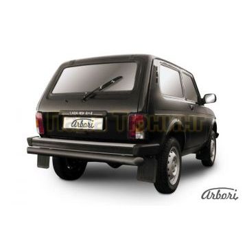 Защита заднего бампера чёрная сталь 76 мм Slitkoff для Нива ВАЗ 2121 1976- Защита заднего бампера чёрная сталь 76 мм Slitkoff для Нива ВАЗ 2121 1976-