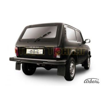 Защита задняя двойные уголки чёрная сталь 57-42 мм Slitkoff для Нива ВАЗ 2121 1976- Защита задняя двойные уголки чёрная сталь 57-42 мм Slitkoff для Нива ВАЗ 2121 1976-