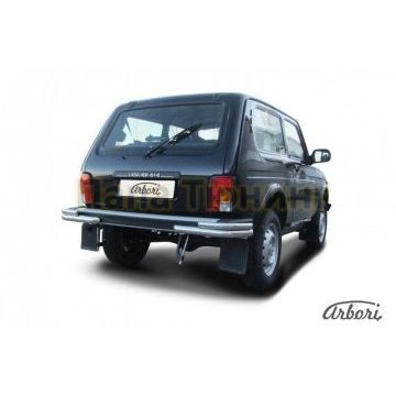 Защита задняя двойные уголки 57-42 мм Slitkoff для Нива ВАЗ 21213 1976- Защита задняя двойные уголки 57-42 мм Slitkoff для Нива ВАЗ 21213 1976-