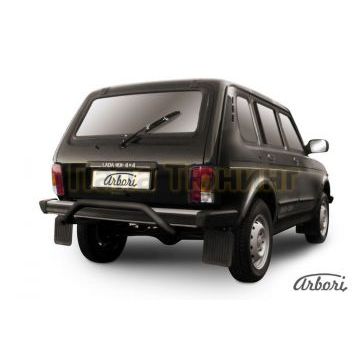 Защита заднего бампера чёрная сталь скоба 57 мм Slitkoff для Нива ВАЗ 2131 1993- Защита заднего бампера чёрная сталь скоба 57 мм Slitkoff для Нива ВАЗ 2131 1993-