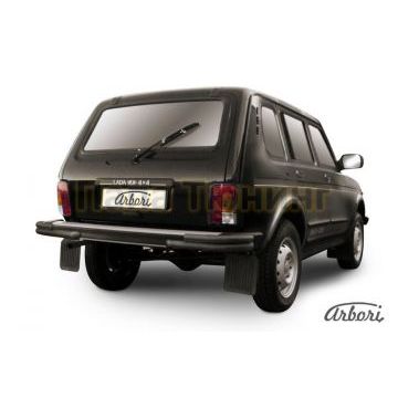 Защита задняя двойные уголки чёрная сталь 57-42 мм Slitkoff для Нива ВАЗ 2131 1993- Защита задняя двойные уголки чёрная сталь 57-42 мм Slitkoff для Нива ВАЗ 2131 1993-