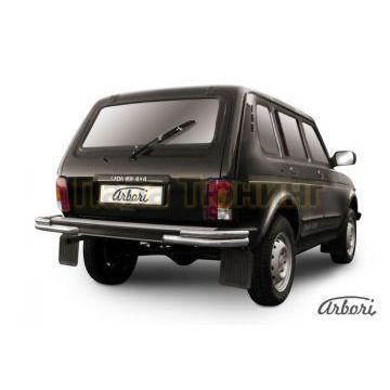 Защита задняя двойные уголки 57-42 мм Slitkoff для Нива ВАЗ 2131 1993- Защита задняя двойные уголки 57-42 мм Slitkoff для Нива ВАЗ 2131 1993-