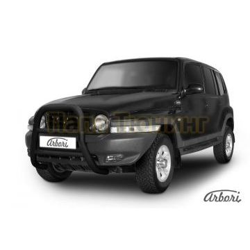 Кенгурин чёрная сталь высокий 76 мм на 5 дверей Slitkoff для Тагаз Tager 2008-2014