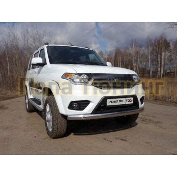 Защита передняя овальная 75х42 мм ТСС для УАЗ Патриот 2015- Защита передняя овальная 75х42 мм ТСС для УАЗ Патриот 2015-