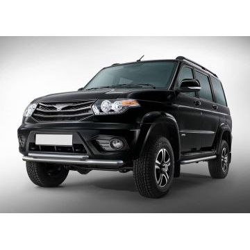 Защита передняя двойная 76-57 мм Rival для УАЗ 3163 Патриот 2015-