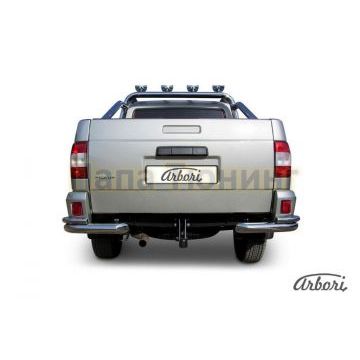 Защита задняя двойные уголки 76-42 мм Slitkoff для УАЗ Патриот Пикап 2008-2014 Защита задняя двойные уголки 76-42 мм Slitkoff для УАЗ Патриот Пикап 2008-2014