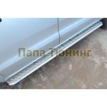 Пороги с площадкой алюминиевый лист d42 РусСталь для Ford Ranger 2012-2015