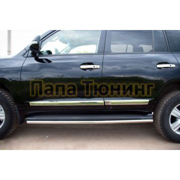 Пороги труба d42 РусСталь для Toyota Land Cruiser 200 2007-2015