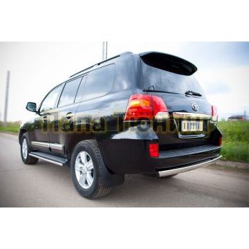 Защита заднего бампера овальная 75х42 мм РусСталь для Toyota Land Cruiser 200 2012-2015