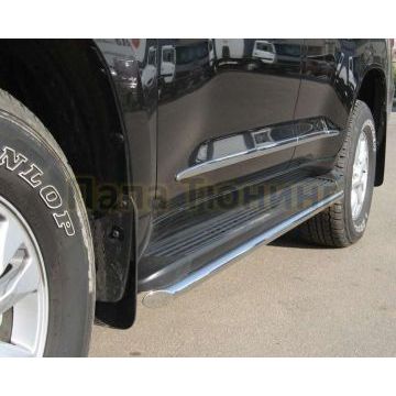 Пороги труба d42 вариант 1 РусСталь для Toyota Land Cruiser 200 2007-2011