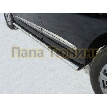 Пороги труба овальная с накладками укороченные 120х60 мм ТСС для Infiniti JX35/QX60 2012-2016 Пороги труба овальная с накладками укороченные 120х60 мм ТСС для Infiniti JX35/QX60 2012-2016