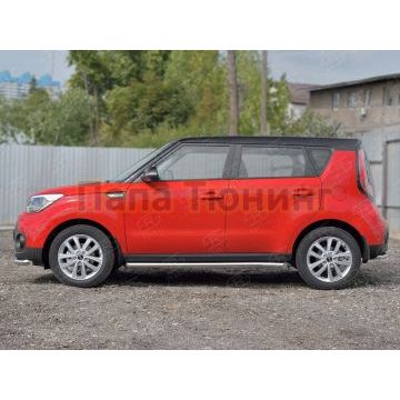 Пороги труба d57 вариант 1 РусСталь для Kia Soul 2016-2019