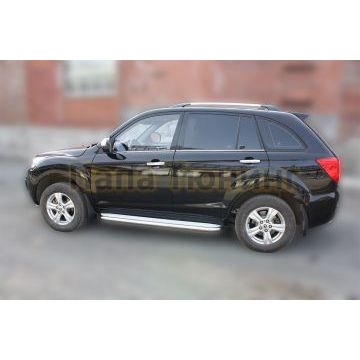 Пороги с площадкой алюминиевый лист 60 мм ALFeco для Lifan X-60 2011-2016