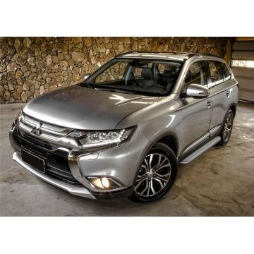 Пороги с площадкой нержавеющий лист 57 мм Rival для Mitsubishi Outlander 2015-