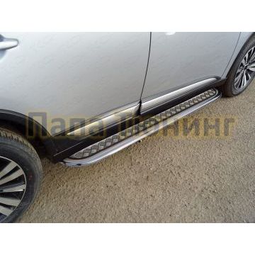 Пороги с площадкой алюминиевый лист 75х42 мм для Mitsubishi Outlander 2018- Пороги с площадкой алюминиевый лист 75х42 мм для Mitsubishi Outlander 2018-