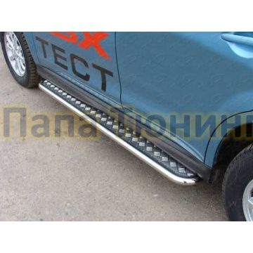 Пороги с площадкой алюминиевый лист 42 мм ТСС для Mitsubishi ASX 2013-2016 Пороги с площадкой алюминиевый лист 42 мм ТСС для Mitsubishi ASX 2013-2016