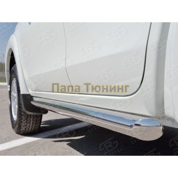 Пороги труба d76 вариант 1 РусСталь для Mitsubishi L200 2015-