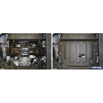 Защита картера + КПП Rival сталь 2 мм для Ford Transit, V - 2.2d; полный/передний/задний привод 2014-