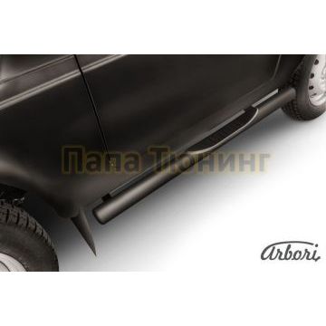 Пороги чёрная сталь труба с накладками 76 мм Slitkoff для Нива ВАЗ 2121 1976- Пороги чёрная сталь труба с накладками 76 мм Slitkoff для Нива ВАЗ 2121 1976-