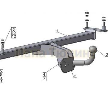 Фаркоп Avtos для Chery Tiggo 5 2014-