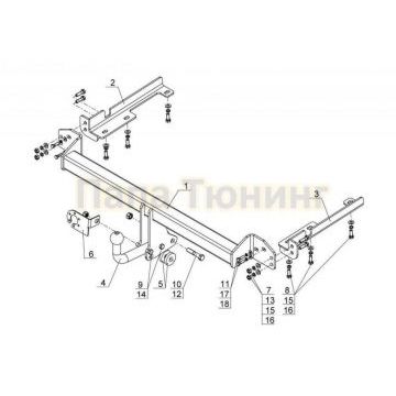 Фаркоп Avtos для Honda CR-V 2012-2015