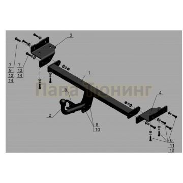 Фаркоп Avtos для Hyundai ix35 2010-2015