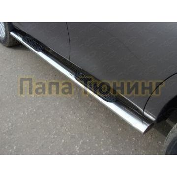 Пороги труба овальная с накладками 120х60 мм ТСС для Nissan Patrol 2014- Пороги труба овальная с накладками 120х60 мм ТСС для Nissan Patrol 2014-
