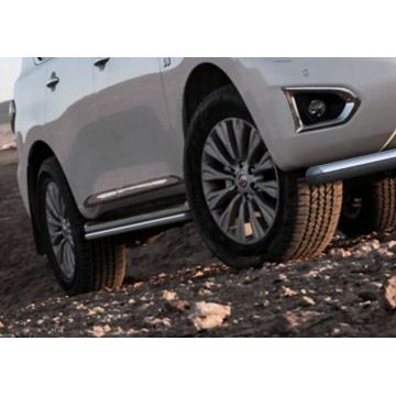 Защита штатных порогов 42 мм Rival для Nissan Patrol 2014-