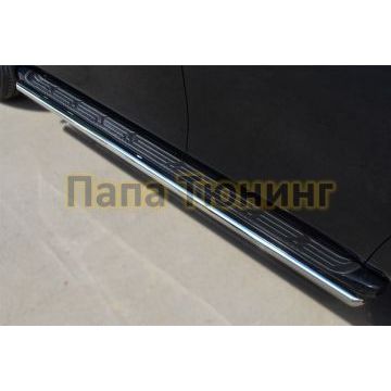 Защита штатных порогов d42 РусСталь для Nissan Patrol 2014-