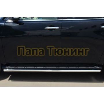 Защита штатных порогов d42 РусСталь для Nissan Patrol 2014-