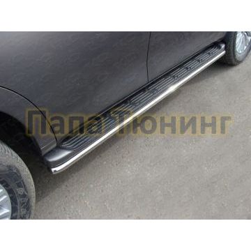 Защита штатных порогов 42 мм ТСС для Nissan Patrol 2014- Защита штатных порогов 42 мм ТСС для Nissan Patrol 2014-