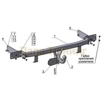 Фаркоп Avtos для Kia Sorento 2006-2009