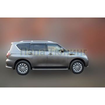 Защита штатных порогов 50 мм ALFeco для Nissan Patrol 2014-