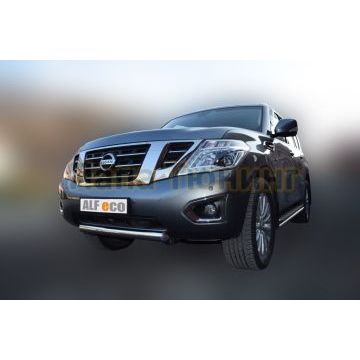 Защита передняя овальная 75х42 мм ALFeco для Nissan Patrol 2014-
