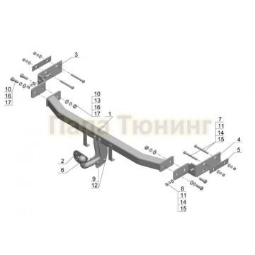 Фаркоп Avtos для Kia Sorento 2009-2012