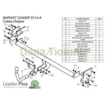 Фаркоп Лидер-Плюс для Kia Soul 2008-2014