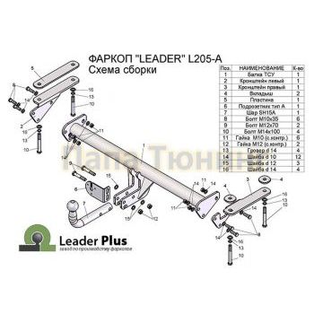 Фаркоп Лидер-Плюс для Land Rover Freelander 2 2006-2015