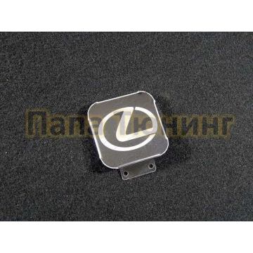 Заглушка на фаркоп с логотипом Lexus из нержавеющей стали ТСС для Lexus LX-570/450d 2015-
